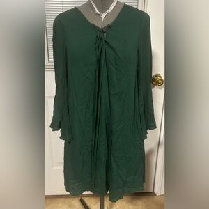 entro Deep Green Long Sleeve Tuni Dress